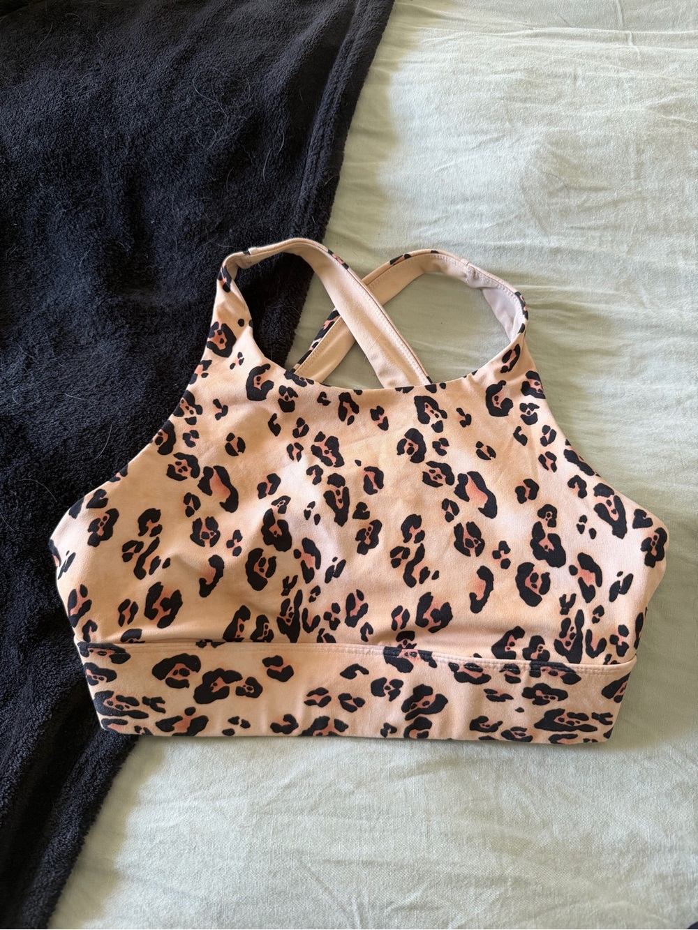 Fabletics Leopard Print High-Neck Sports Bra